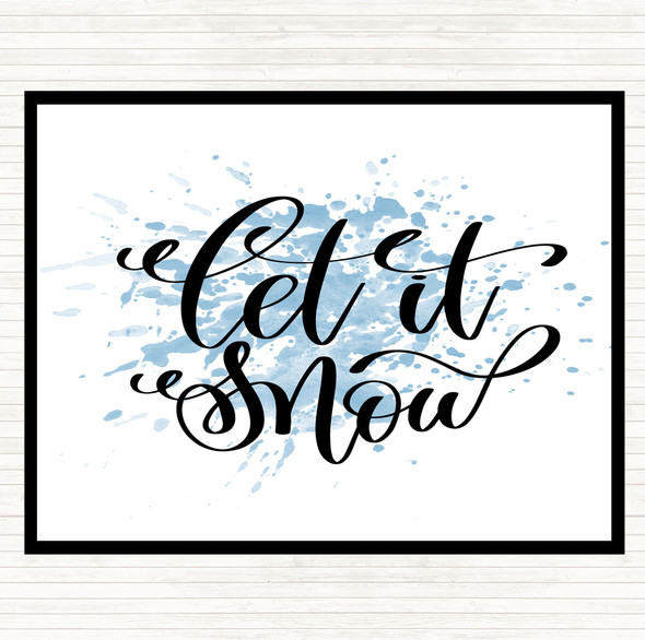 Blue White Christmas Let It Snow Inspirational Quote Mouse Mat Pad