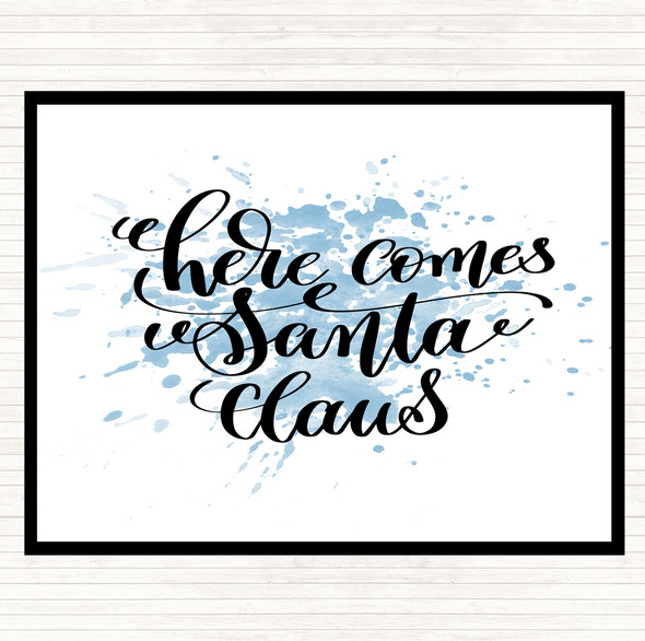 Blue White Christmas Santa Claus Inspirational Quote Mouse Mat Pad