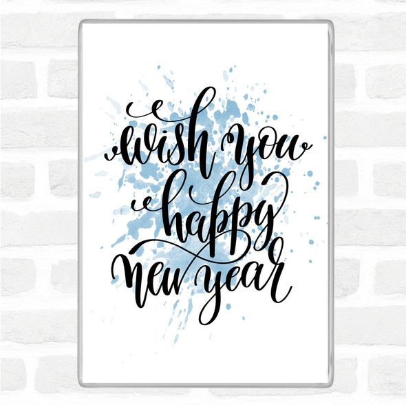 Blue White Christmas Wish Happy New Year Inspirational Quote Jumbo Fridge Magnet