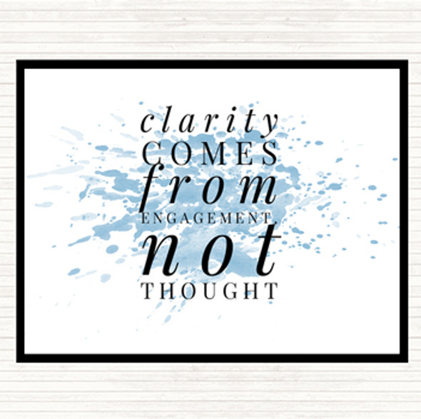 Blue White Clarity Comes From Engagement Inspirational Quote Mouse Mat Pad