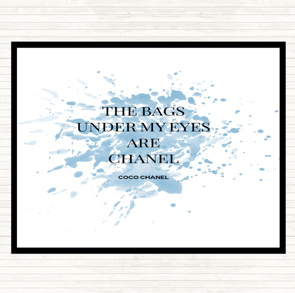 Blue White Coco Chanel Bags Under My Eyes Inspirational Quote Mouse Mat Pad