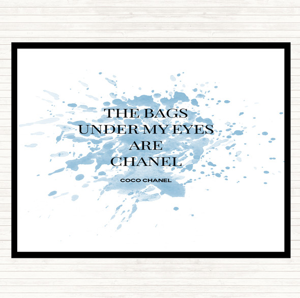 Blue White Coco Chanel Bags Under My Eyes Inspirational Quote Dinner Table Placemat