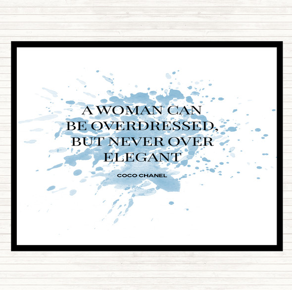 Blue White Coco Chanel Over Elegant Inspirational Quote Mouse Mat Pad