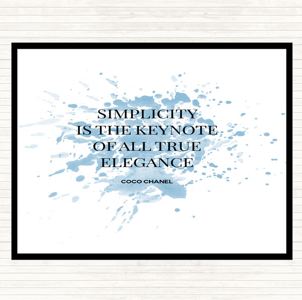 Blue White Coco Chanel Simplicity Inspirational Quote Mouse Mat Pad