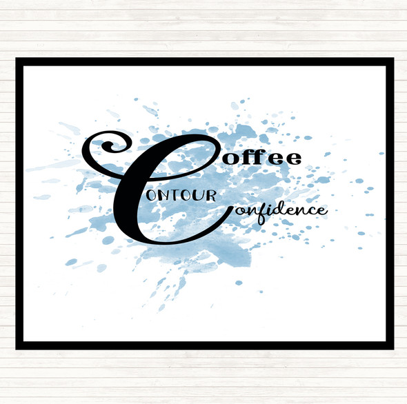 Blue White Coffee  Confidence Inspirational Quote Mouse Mat Pad