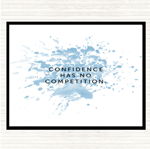 Blue White Confidence Has No Competition Inspirational Quote Mouse Mat Pad