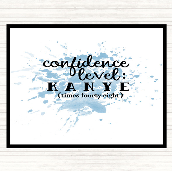 Blue White Confidence Level Inspirational Quote Dinner Table Placemat