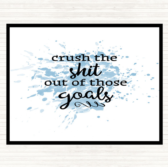 Blue White Crush The Shit Out Of The Goals Quote Mouse Mat Pad