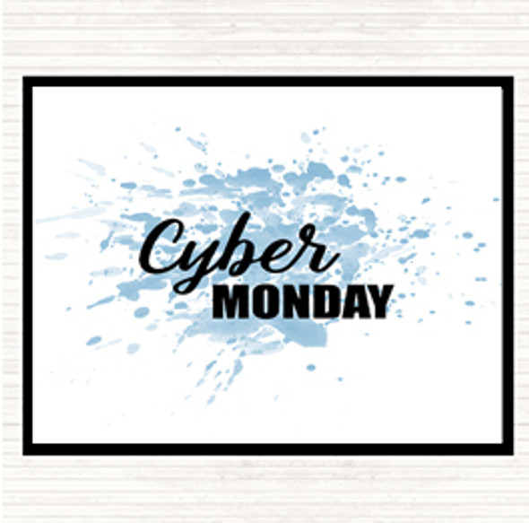 Blue White Cyber Monday Inspirational Quote Mouse Mat Pad