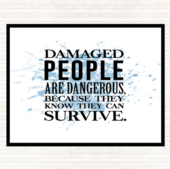 Blue White Damaged People Inspirational Quote Dinner Table Placemat