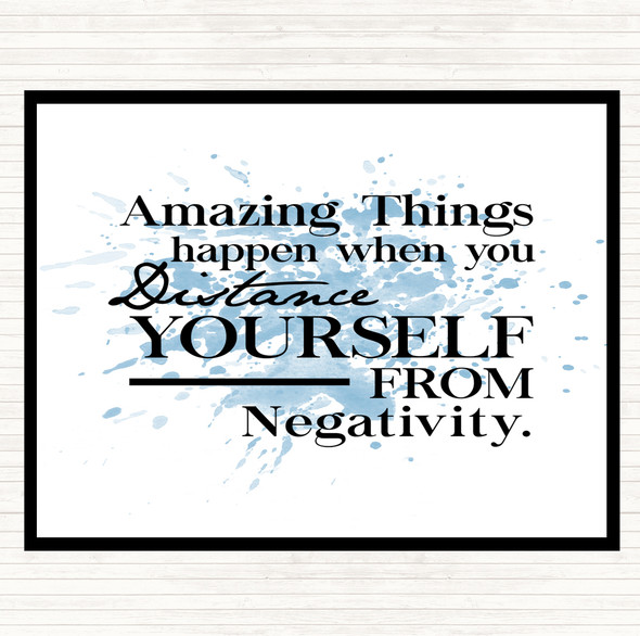 Blue White Distance Yourself From Negativity Quote Dinner Table Placemat