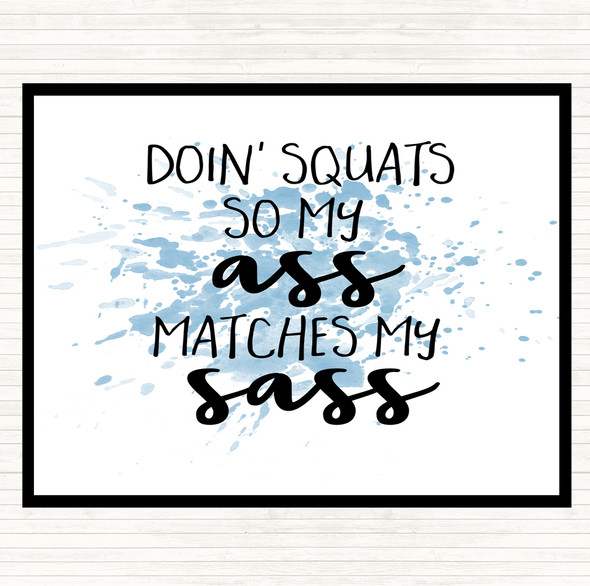 Blue White Doin Squats Inspirational Quote Mouse Mat Pad