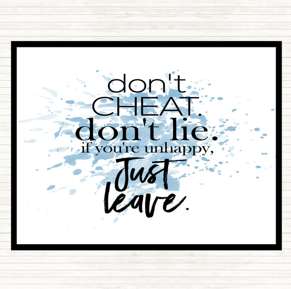 Blue White Don't Cheat Inspirational Quote Mouse Mat Pad