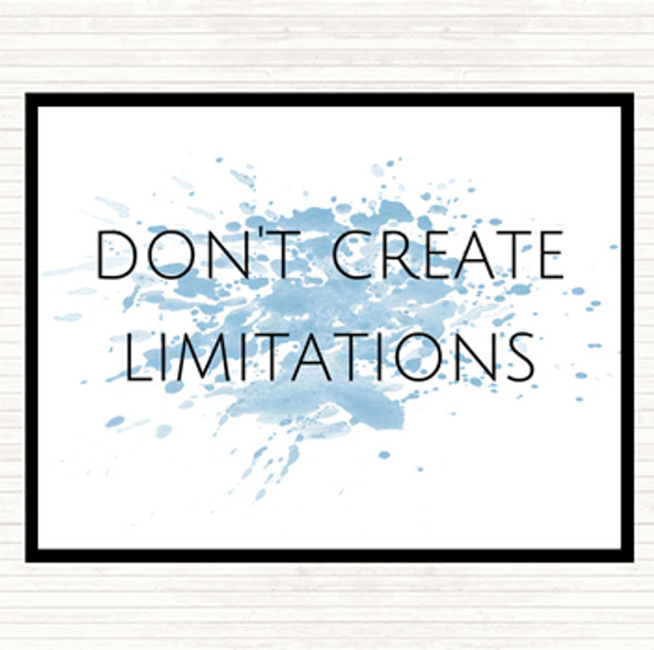 Blue White Don't Create Limitations Inspirational Quote Mouse Mat Pad