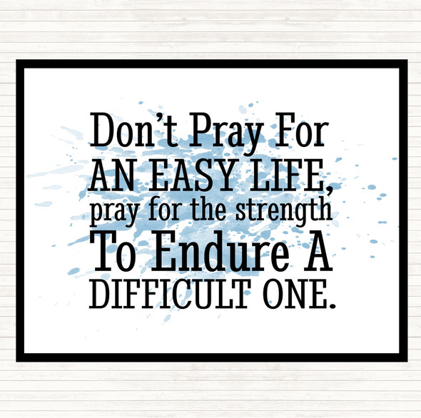 Blue White Don't Pray Inspirational Quote Mouse Mat Pad