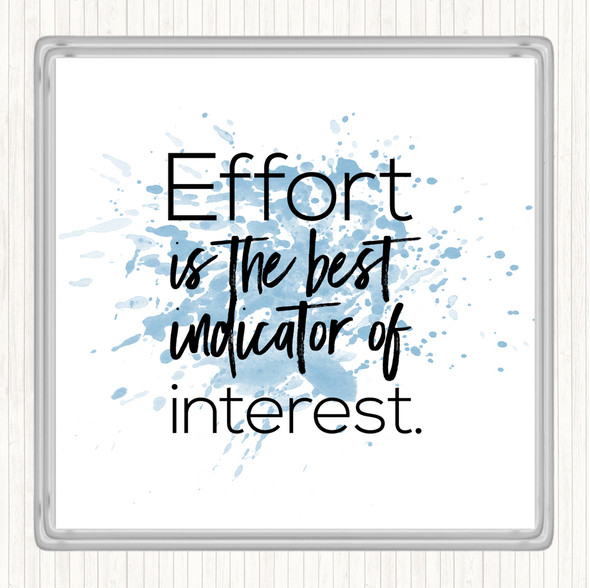 Blue White Effort Is The Best Indicator Inspirational Quote Drinks Mat Coaster