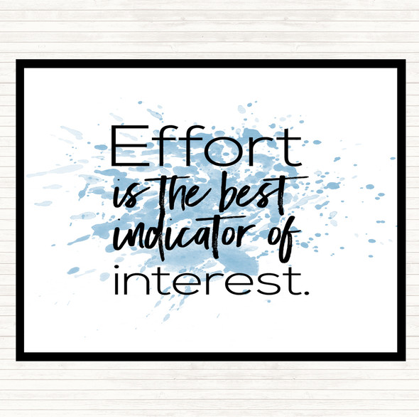 Blue White Effort Is The Best Indicator Inspirational Quote Mouse Mat Pad