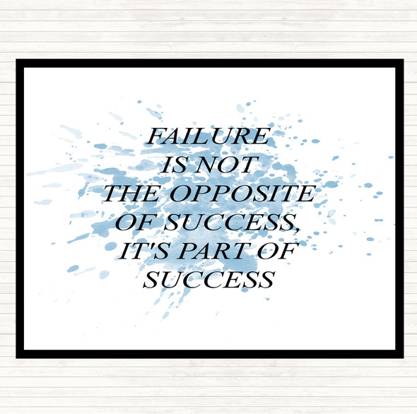 Blue White Failure Part Of Success Inspirational Quote Mouse Mat Pad
