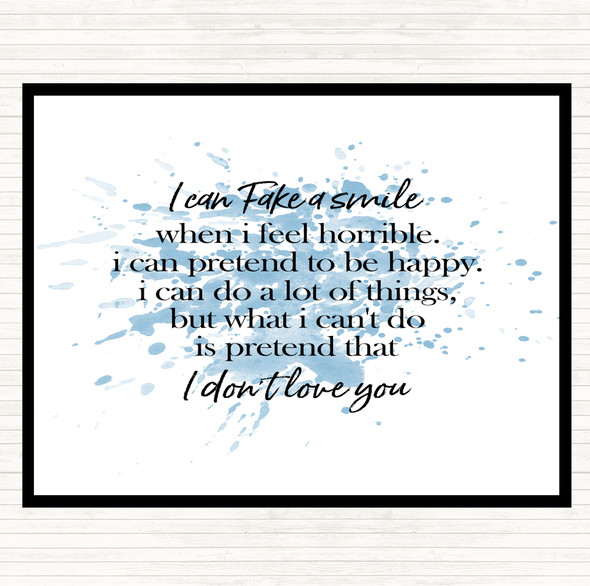Blue White Fake A Smile Inspirational Quote Mouse Mat Pad