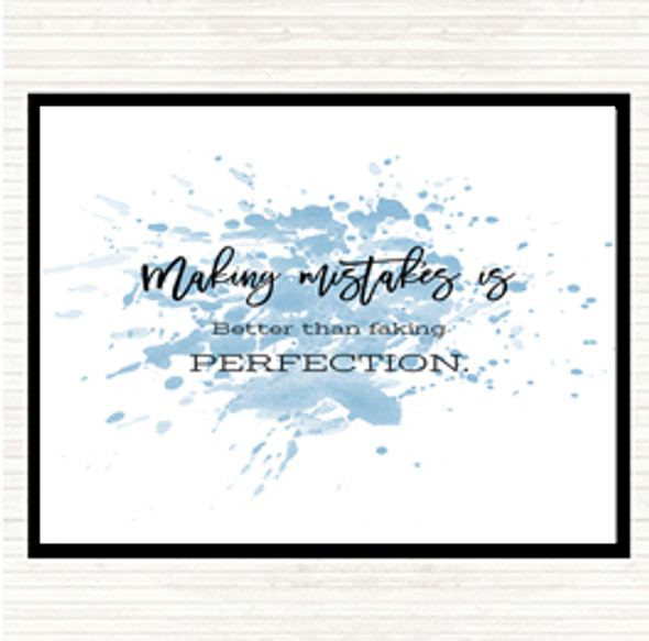 Blue White Faking Perfection Inspirational Quote Dinner Table Placemat