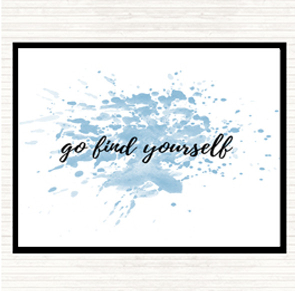 Blue White Find Yourself Inspirational Quote Mouse Mat Pad