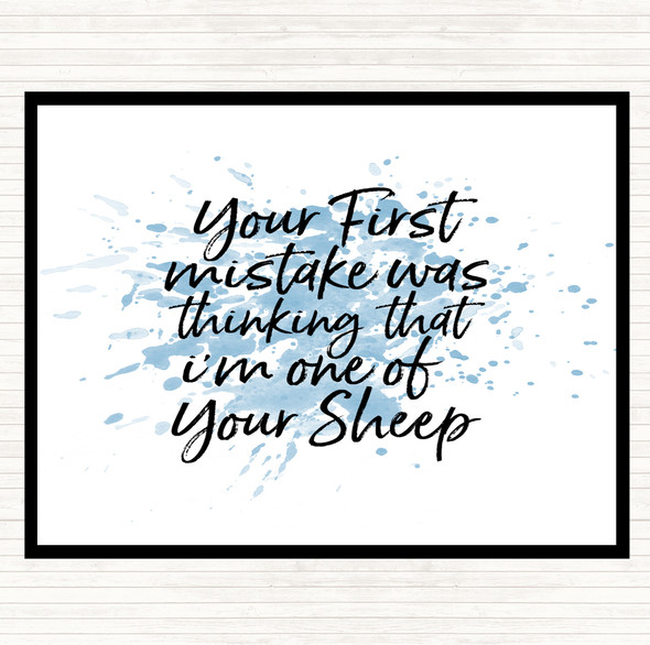 Blue White First Mistake Inspirational Quote Dinner Table Placemat