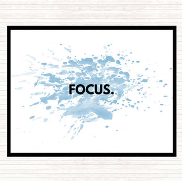 Blue White Focus Inspirational Quote Mouse Mat Pad