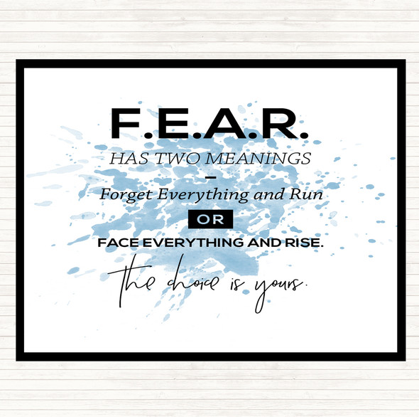 Blue White Forget Everything Inspirational Quote Dinner Table Placemat