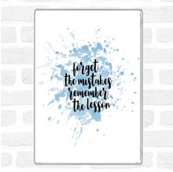 Blue White Forget Mistakes Inspirational Quote Jumbo Fridge Magnet