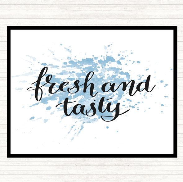 Blue White Fresh And Tasty Inspirational Quote Mouse Mat Pad