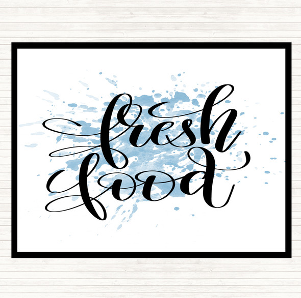 Blue White Fresh Food Inspirational Quote Mouse Mat Pad