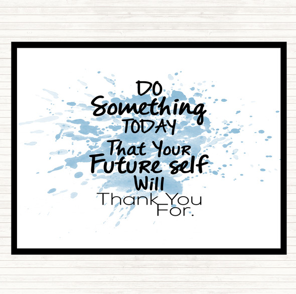 Blue White Future Self Inspirational Quote Mouse Mat Pad