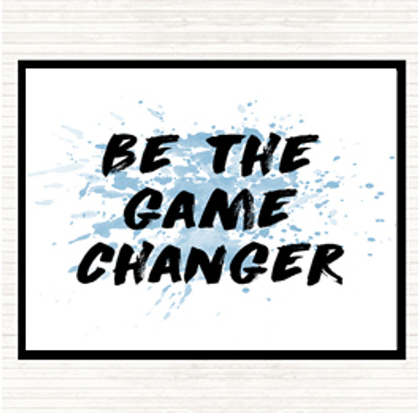 Blue White Game Changer Inspirational Quote Mouse Mat Pad