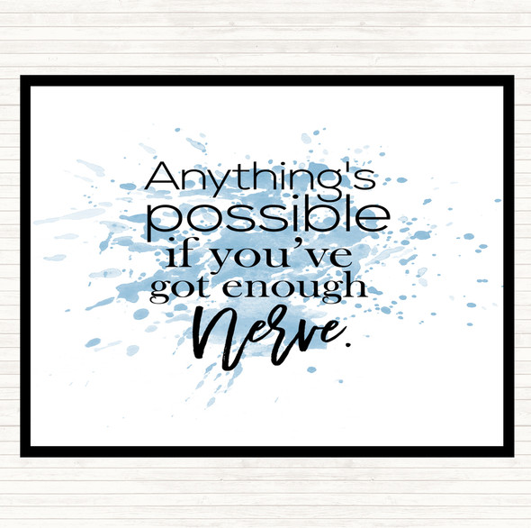Blue White Anything's Possible Inspirational Quote Mouse Mat Pad