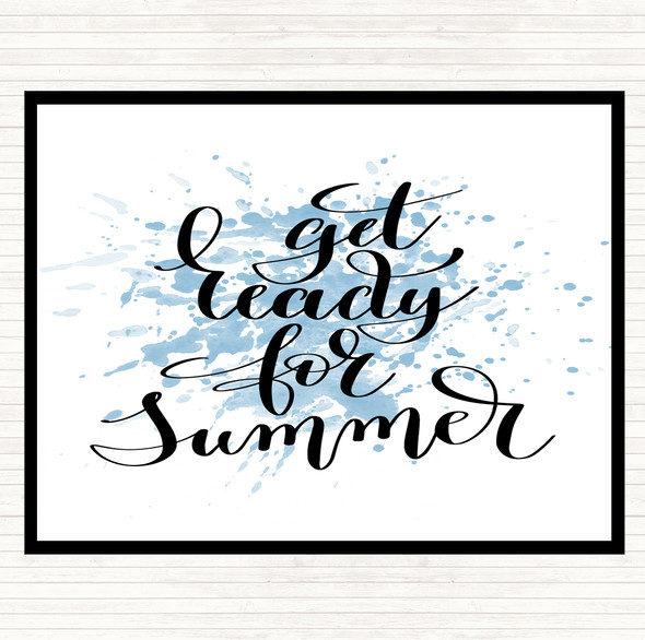 Blue White Get Ready For Summer Inspirational Quote Mouse Mat Pad