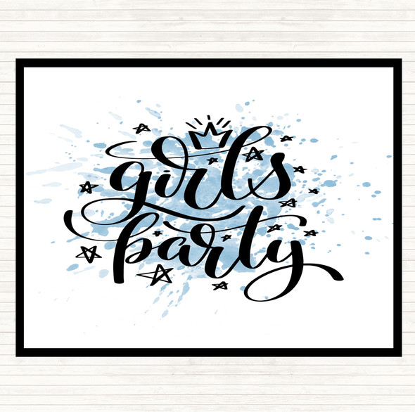 Blue White Girls Party Inspirational Quote Mouse Mat Pad