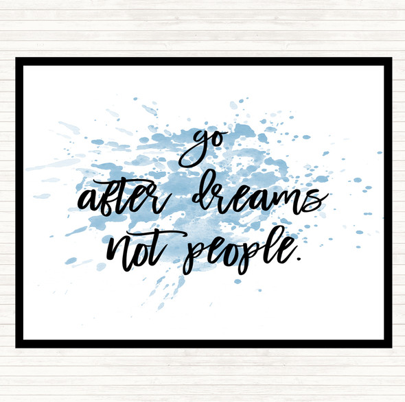 Blue White Go After Dreams Inspirational Quote Mouse Mat Pad