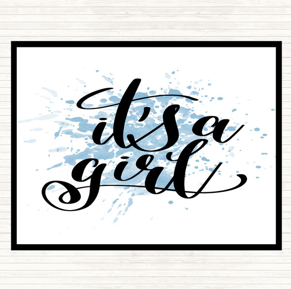 Blue White A Girl Inspirational Quote Mouse Mat Pad