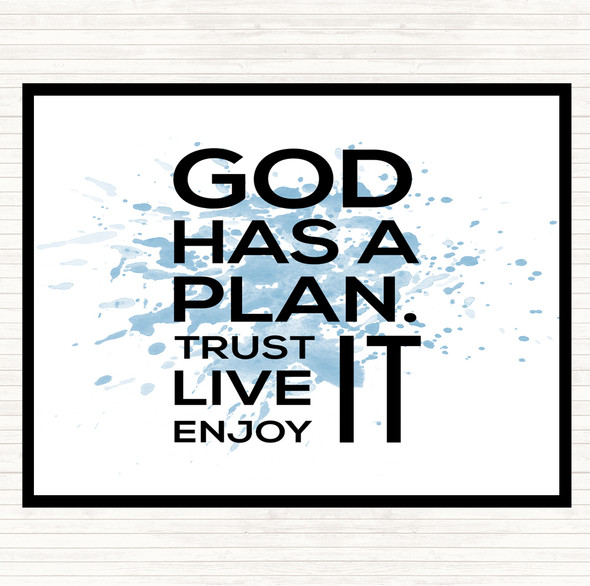 Blue White God Has A Plan Inspirational Quote Dinner Table Placemat