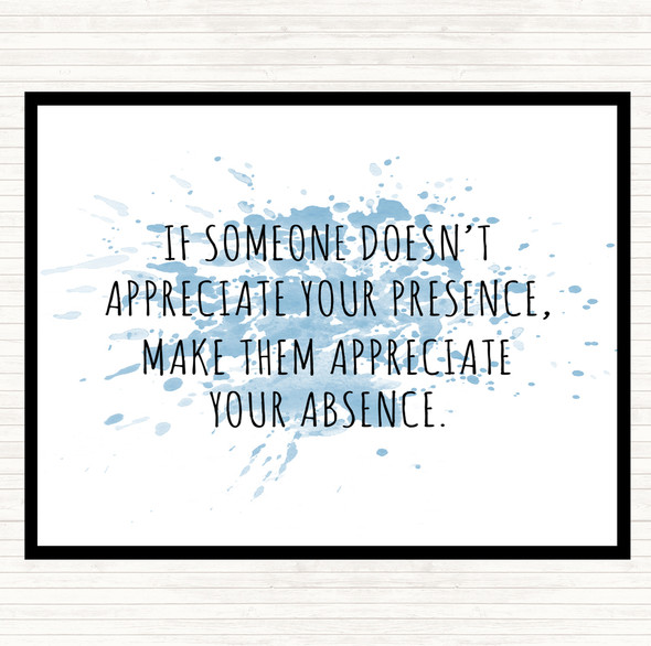 Blue White Appreciate Your Presence Inspirational Quote Mouse Mat Pad