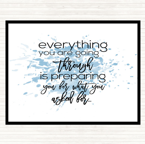 Blue White Going Through Inspirational Quote Mouse Mat Pad