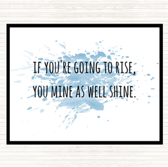 Blue White Going To Rise Inspirational Quote Mouse Mat Pad