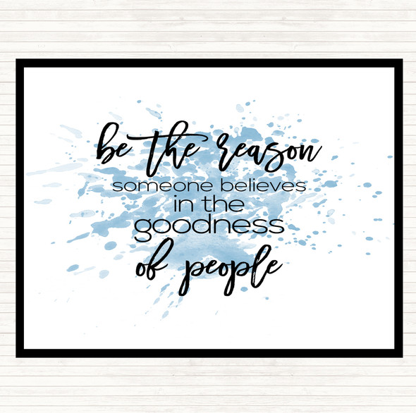 Blue White Goodness Of People Inspirational Quote Mouse Mat Pad