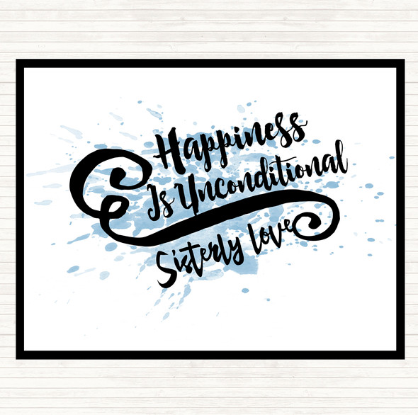 Blue White Happiness Is Inspirational Quote Dinner Table Placemat