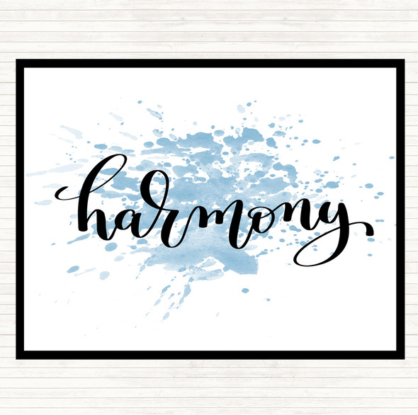 Blue White Harmony Inspirational Quote Mouse Mat Pad