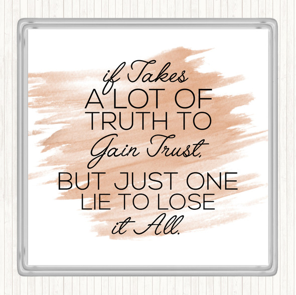 Watercolour A Lot Of Truth Quote Drinks Mat Coaster