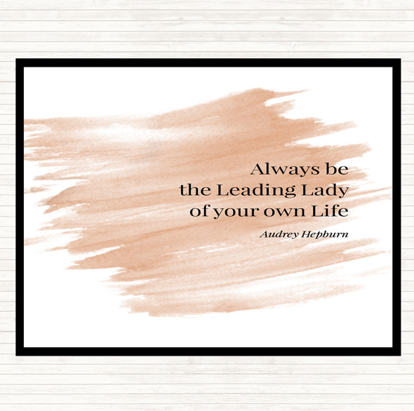 Watercolour Audrey Hepburn Always Be The Leading Lady Quote Mouse Mat Pad