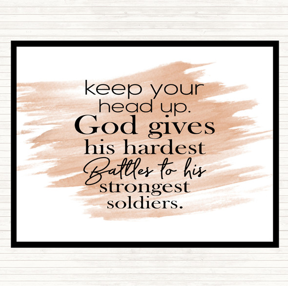 Watercolour Head Up Quote Mouse Mat Pad