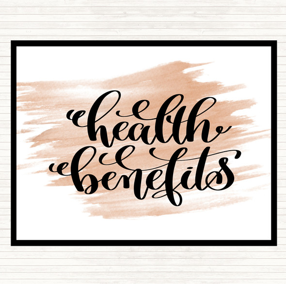 Watercolour Health Benefits Quote Dinner Table Placemat