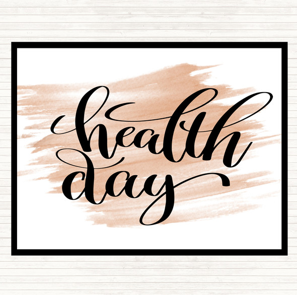 Watercolour Health Day Quote Dinner Table Placemat